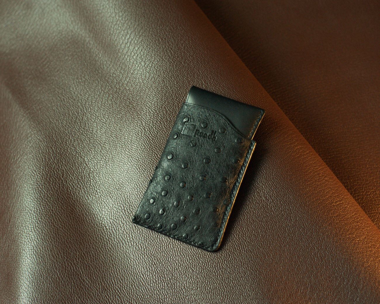 Ruadh étui à cartes en cuir d'autruche Ruadh étui à cartes en cuir d'autruche